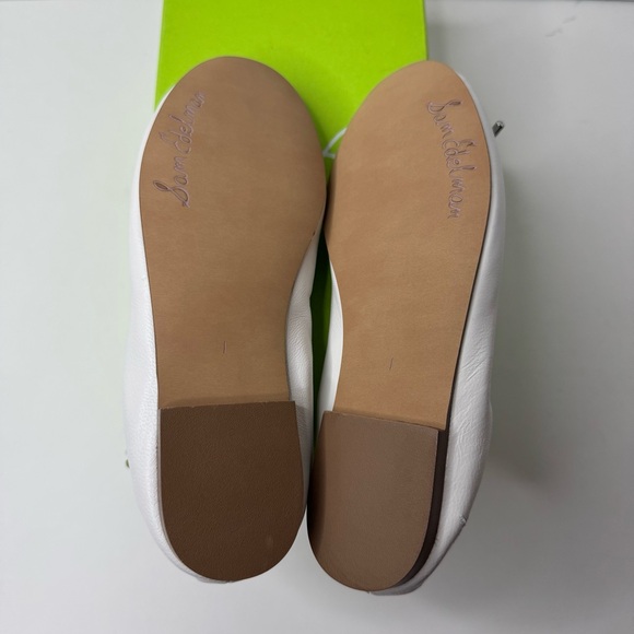 Sam Edelman Little Girls' Felicia Mini Flat Flats in White Leather Size 1 - Picture 6 of 7